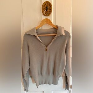 Women's quarter-zip pullover sweater, size S